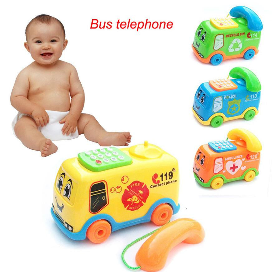 2017 Baby Toys Music Cartoon Bus Phone Educational Developmental Kids Toy Gift New Model toy vehicle car toys for children kids