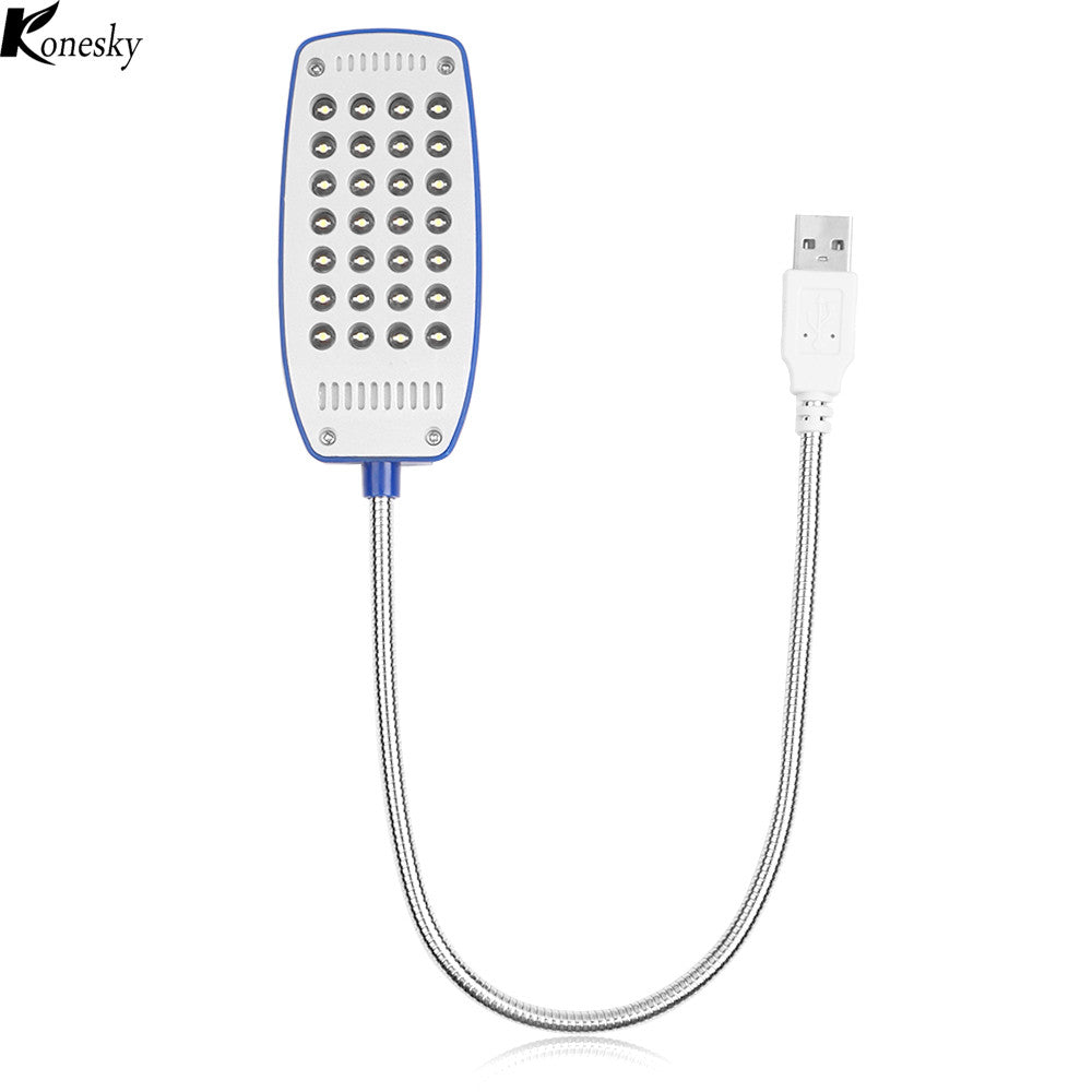 Konesky Ultra Bright Flexible LED USB Book light reading lamp 28LEDs 3 Colors for Laptop Notebook PC Computer