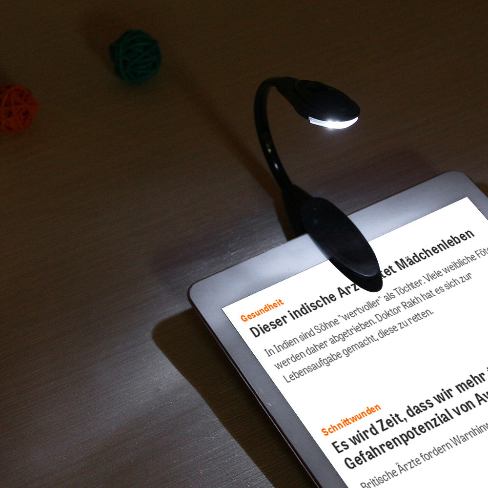 1pcs Mini Flexible Clip-On Bright Book Light Laptop LED Book Reading Light Lamp Worldwide With the battery Newest Hot Search