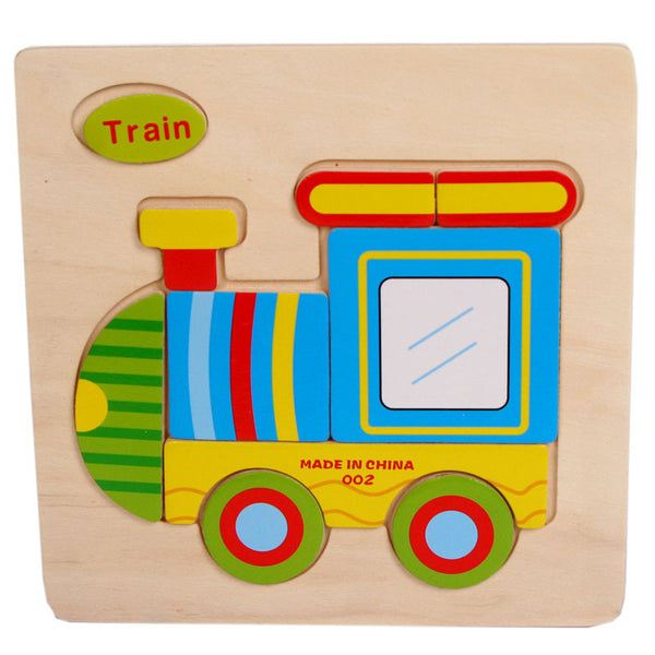 Train Wooden Puzzles for children kids toy Gift Train Puzzle Educational Baby Kids Wooden Toy
