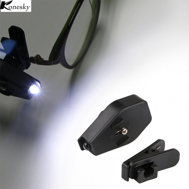 Konesky Flexible Book Reading Lights Night Light For Eyeglass and Tools Mini LED Eyeglass Clip On Universal Portable