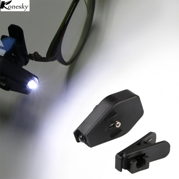 Konesky Flexible Book Reading Lights Night Light For Eyeglass and Tools Mini LED Eyeglass Clip On Universal Portable