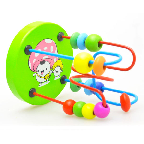 Educational Baby Kids Wooden Around Beads Toy Toddler Infant Intelligence Toys