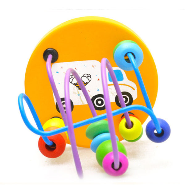 Educational Baby Kids Wooden Around Beads Toy Toddler Infant Intelligence Toys