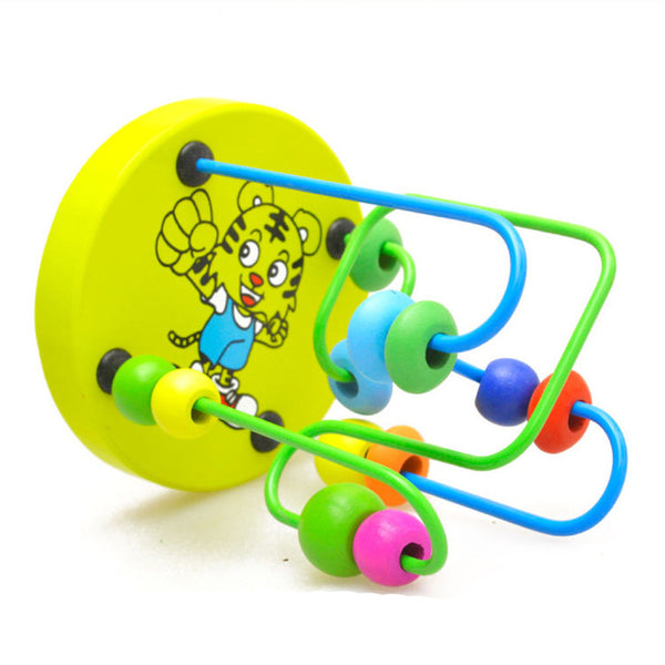 Educational Baby Kids Wooden Around Beads Toy Toddler Infant Intelligence Toys