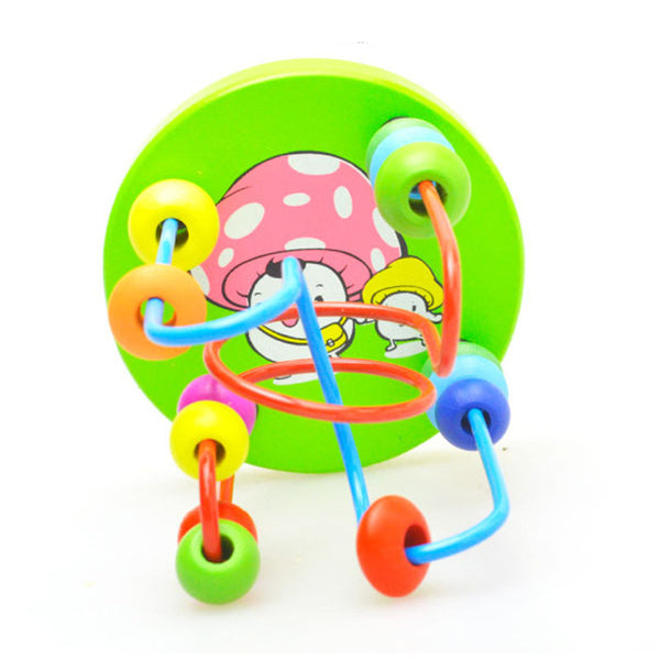 Educational Baby Kids Wooden Around Beads Toy Toddler Infant Intelligence Toys