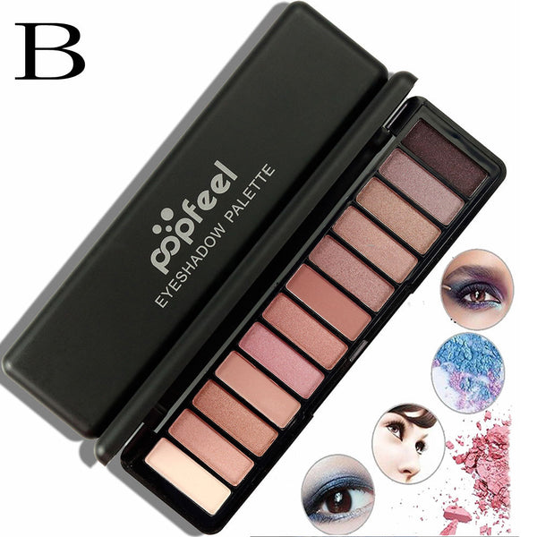 12 Color Women Cosmetic Matte Eyeshadow Cream Makeup Palette Shimmer
