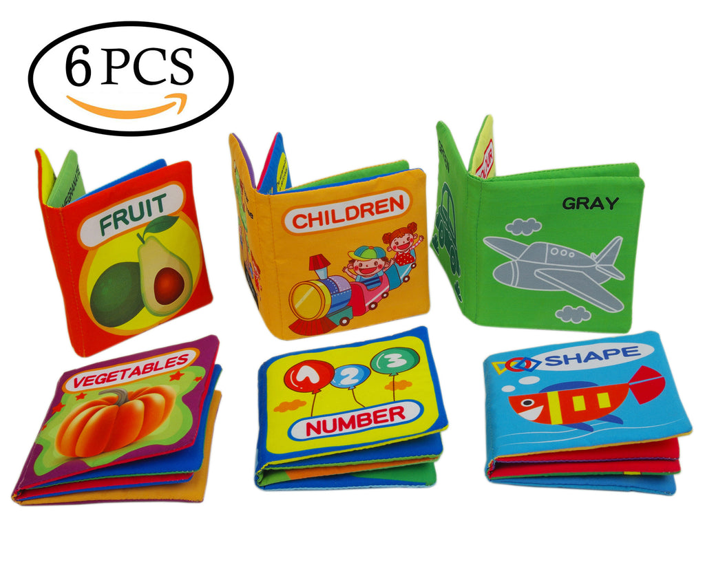 Baby's First Non-Toxic Soft Cloth Book Baby Cloth Book Set Kids Early Learning Educational Toys (pack of 6)