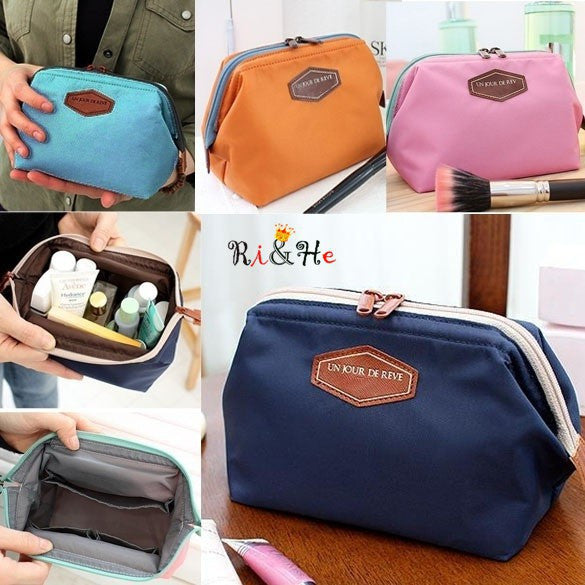 Printing fashionable cosmetic bag portable wash bag steel frame cosmetic bag